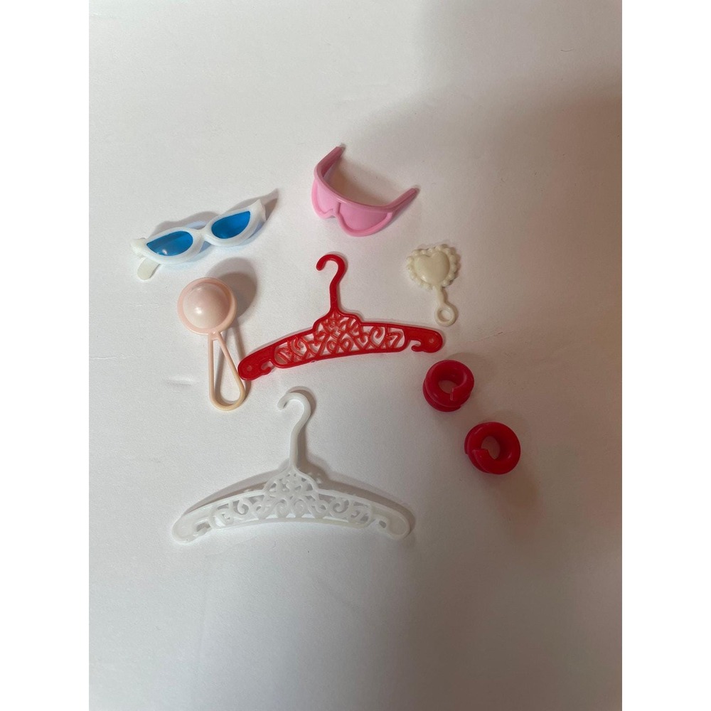 Vintage Barbie Accessroie- Sunglasses, Hangers, Rattle, Hair Tie 8 items